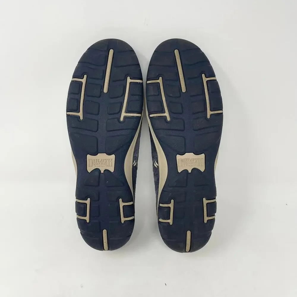 Duluth Trading Slip On Mocs Womens 9.5 Steel‎ Creek Blue Suede Water-Resistant